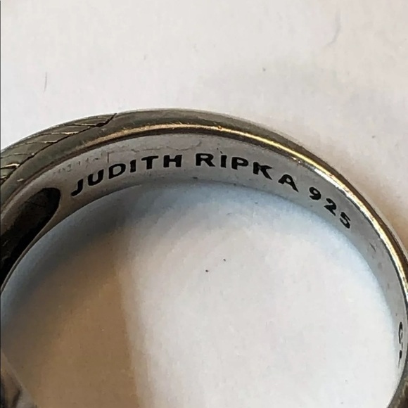 JUDITH Ripka 925 SS prasiolite size 7 ring - Picture 6 of 15